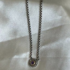 David Yurman Cookie Classics Pendant Necklace with Amethyst